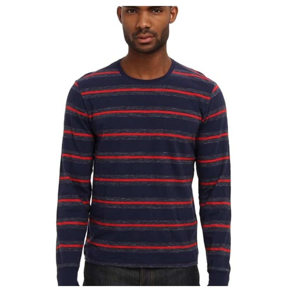 JACK SPADE Warren Street New York Blue Gray Red Stripe T-Shirt – Mens XL